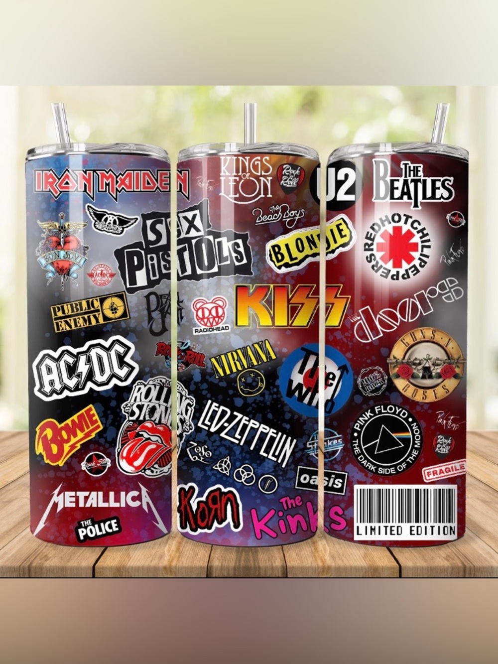 Rock Band Inspired Tumbler | Classic Rock Music Cup | Fan ArtStainless Steel Cup